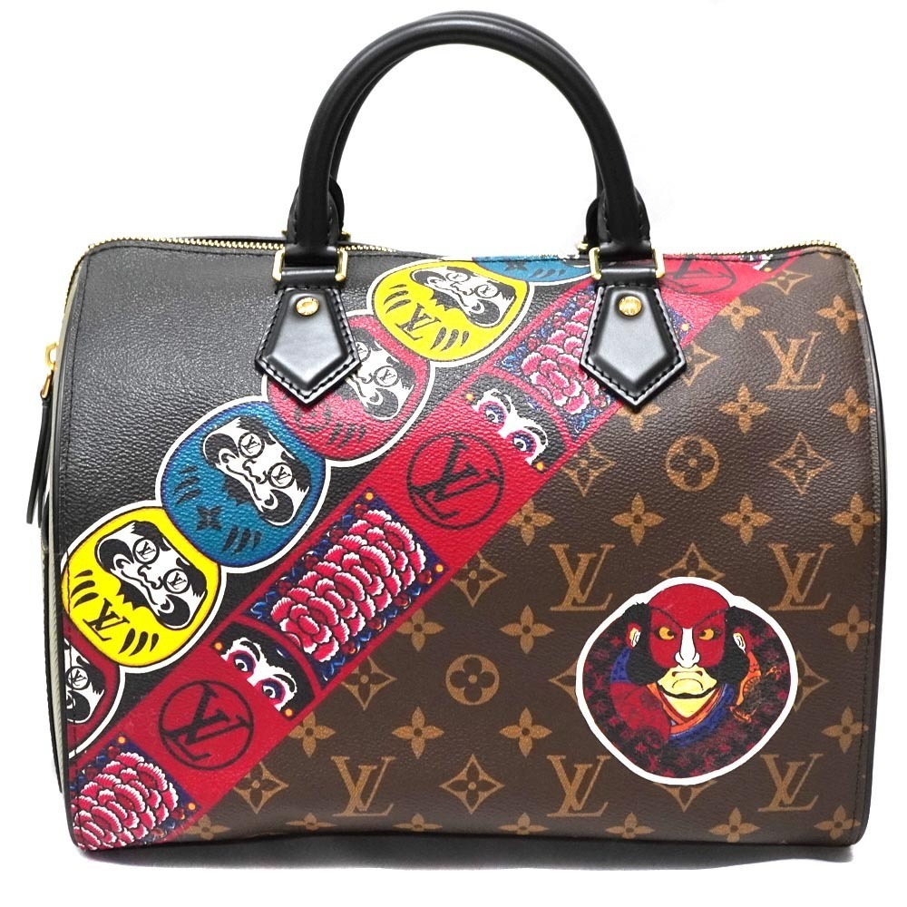 LOUIS VUITTON Speedy Handbag Boston Bag Kabuki Daruma Seven Lucky Gods